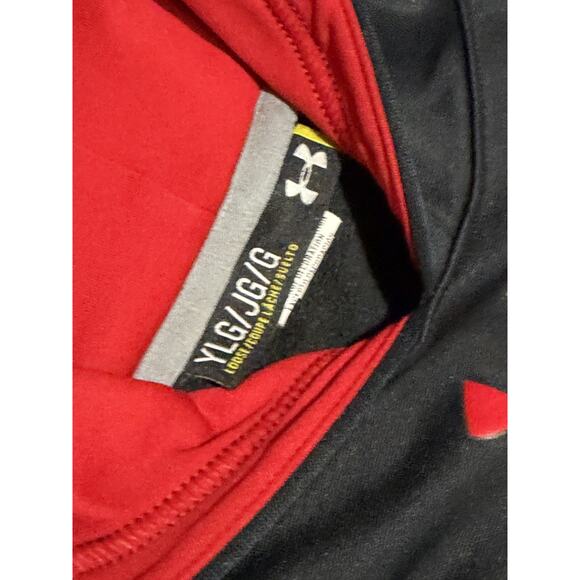 Under Armour Hoodie Boys Youth Large Long Sleeve Logo Black & Red COOL DESIGN - Picture 4 of 6